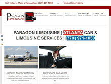 Tablet Screenshot of paragonlimousine.com